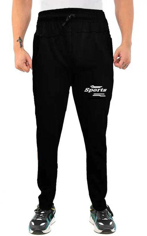 Mens Trackpant Knitted Fabric Winter Special Comfortable Black size 28