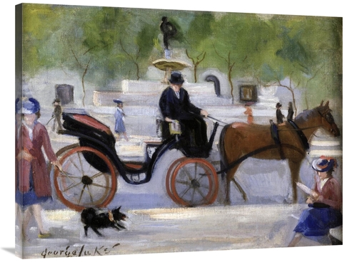 Global Gallery GCS-282369-40-142 40 in. Central Park Carriage Art Prin