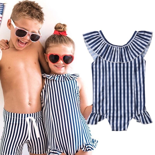 Fashion Kids Baby Girls Striped Off Shoulder