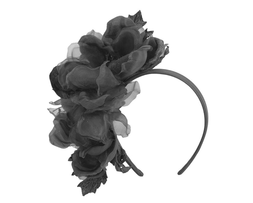 Black flower fascinator