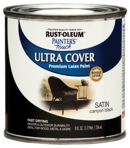 Rust-Oleum 267249 8 oz Satin Canyon Black Painters Touch Ultra Cover P