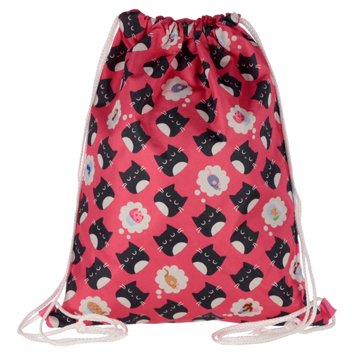 Handy Drawstring Bag - Cute Feline Fine Cat Design