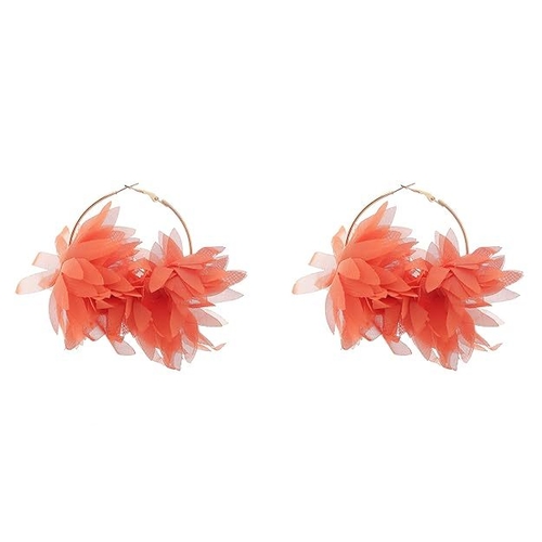 Fabric Leaf Earrings Fabric Orange Drops & Danglers for women