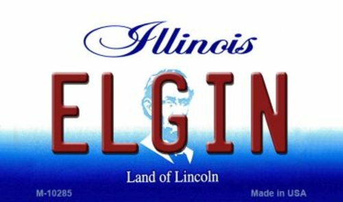 Smart Blonde M-10285 Elgin Illinois State License Plate Magnet - 3.5 x