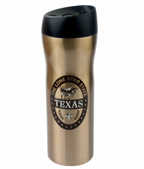 Americaware TVTXS1BR 18 oz Texas Vacuum Tumbler - Brown