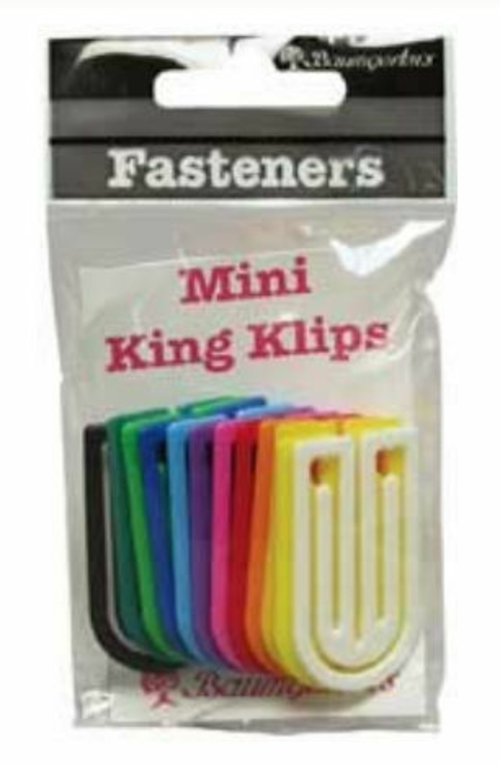 Plastiklips Paper Clips Standard Size King 12 Pack ASSORTED Colors (LP