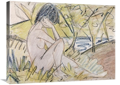 Global Gallery GCS-266924-30-142 30 in. Sitting by the Lake Art Print 