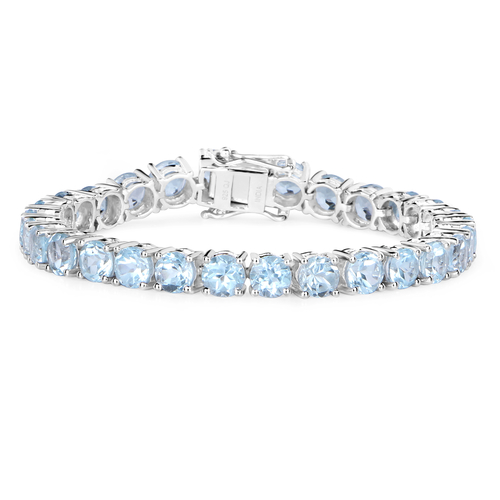 26.60 Carat Genuine Blue Topaz .925 Sterling Silver Bracelet