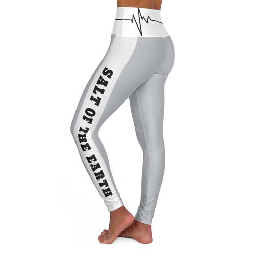 High Waisted Yoga Leggings - Slate Gray Salt of the Earth Matthew 5:13