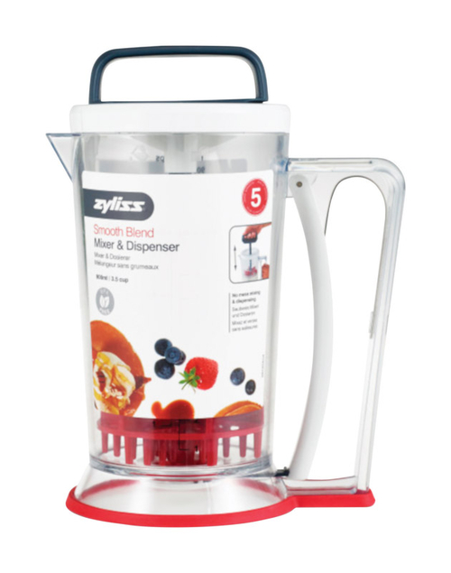 Zyliss 6815013 Black, Clear & Red 3.5 cups Hand Mixer with Dispens