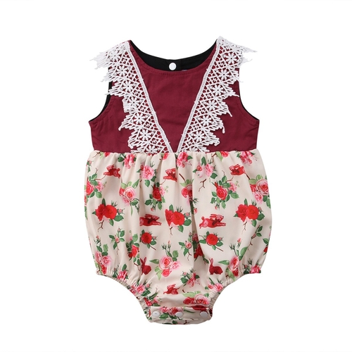 Newborn Kid Baby Girl Floral Romper Jumpsuit