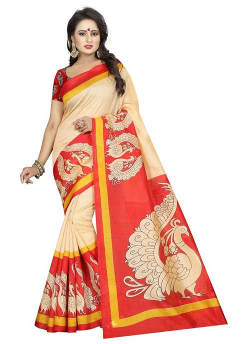 Generic Women's Silk Saree(Multi, 5.5-6mtrs)