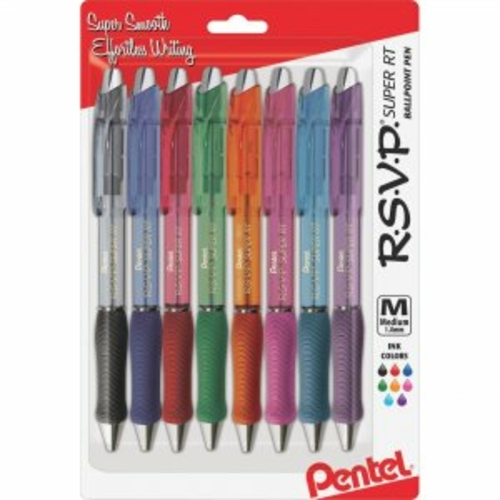 Pentel of America PENBX480BP8M Super TR Retractable Ballpoint Pen,