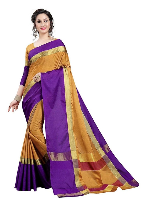 Generic Women's Cottn silk Saree (Multi Color ,