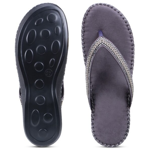 Women Lightweight Thong Slipper-Grey