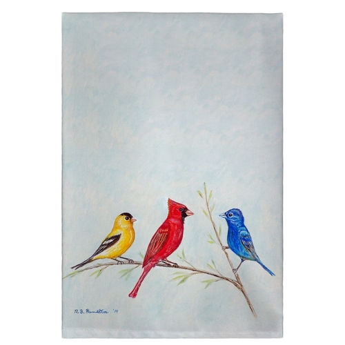 Betsy Drake GT298 Three Birds Guest Towel - 20 x 20 in.