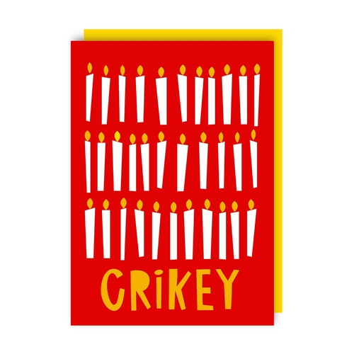 Crikey Candles Funny Birthday Card (Pack of 6)
