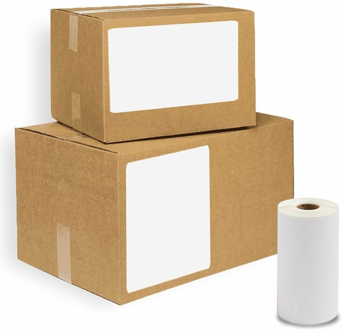 Pack of 1 roll of 250 Perforated Adhesive Stickers 4x6 Direct Thermal