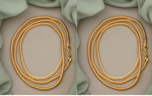 1 gram Stylish Golden Neck woman Chain PACK OF 2