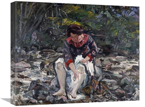 Global Gallery GCS-266099-22-142 22 in. Girl in the Brook Art Print - 