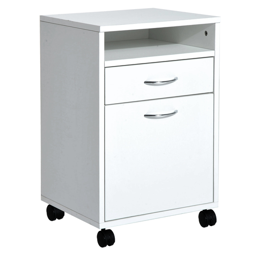 HOMCOM 24" Rolling File Cabinet with Drawer Wheeled Documents Storage