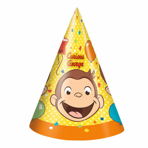 BuySeasons 266198 Curious George Party Hats - 8 Piece