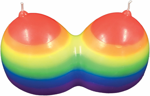 Jumbo Boobie Rainbow Candle