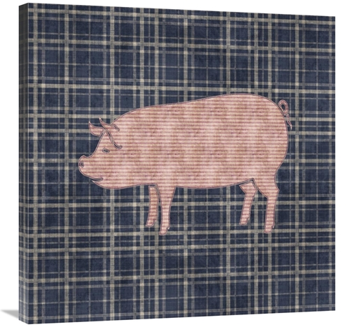 Global Gallery GCS-453830-3030-142 30 x 30 in. Country Style Pig Art P