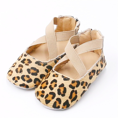 Leopard Genuine Leather Ballet Flats Girls Shoes