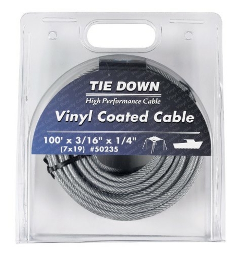 Tie Down Eng 50235 Pre-Cut Galvanized Cable  100 ft. x 0.18 x 0.25 in.