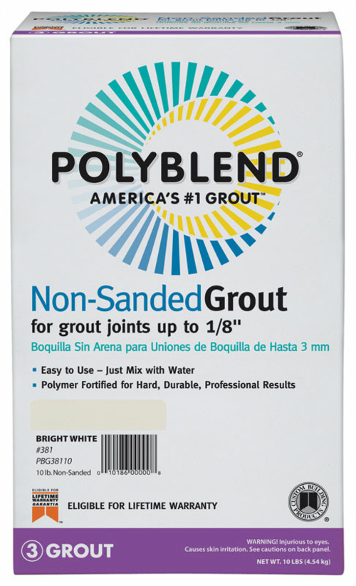 Custom Building Products PBG38110 10 lbs Non-Sanded Grout  Bright Whit