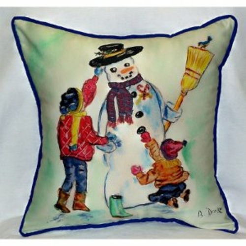 Betsy Drake ZP903 Snowman Throw Pillow- 22 x 22 in.