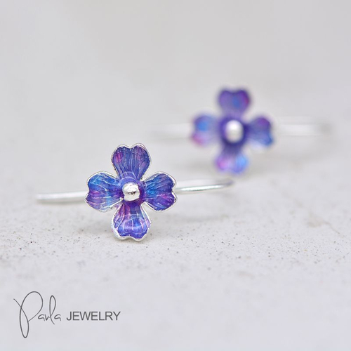 Violet Floral Earrings