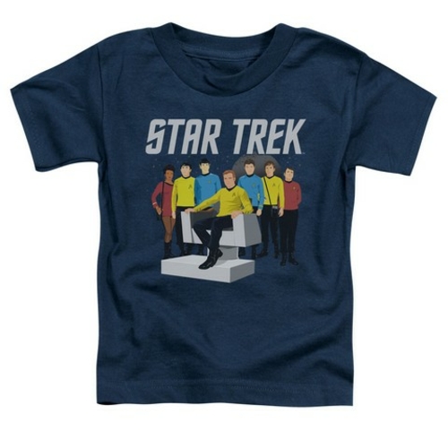 Trevco Star Trek-Vector Crew - Short Sleeve Toddler Tee - Navy- Small 