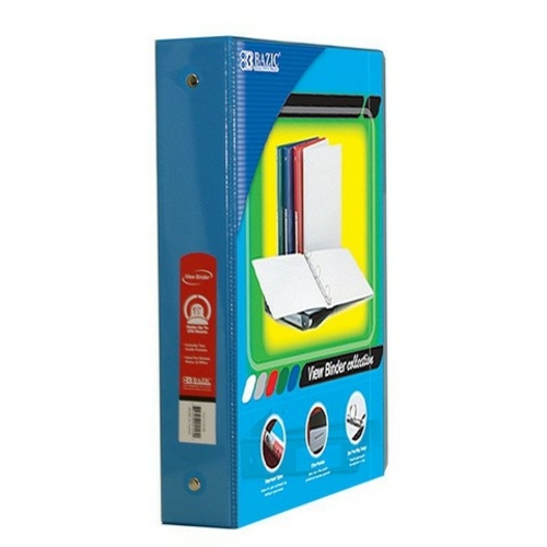 Bazic 4145 BAZIC 1.5" Cyan 3-Ring View Binder w/ 2-Pockets Case o