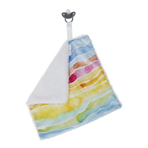 Doodalou Minky and Faux Fur Pacifier Blanket - Watercolor Sunset