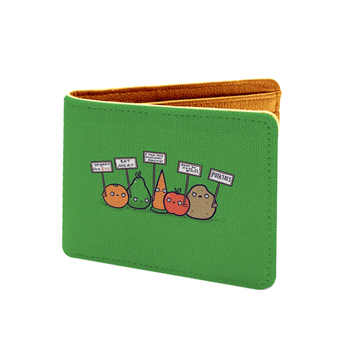 Vegetables Cartoon Design Green Canvas, Artificial