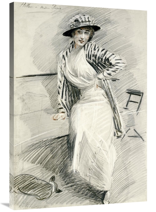 Global Gallery GCS-268081-40-142 40 in. Madame Paris Sitting on Bench 