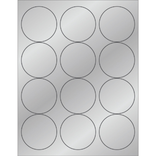 Box Partners LL217SR 2.5 in. Silver Foil Circle Laser Labels - Pack of