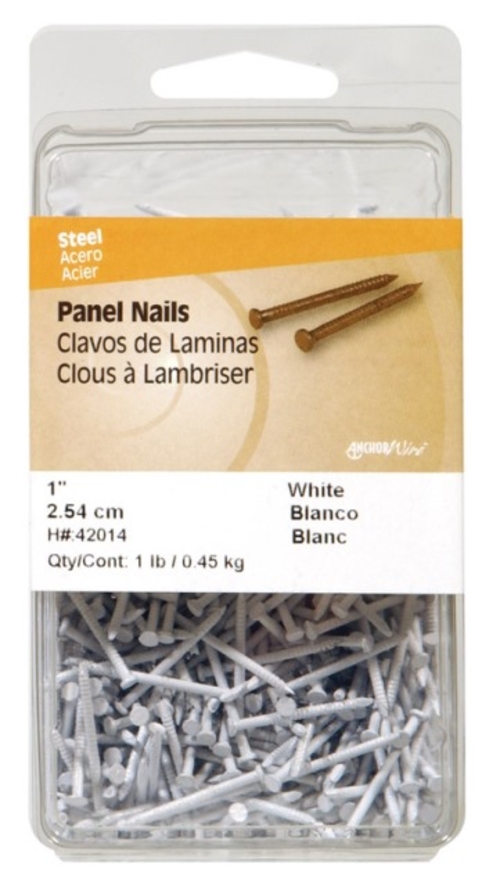 42014 1 lbs Panel Nails  White - 1 in. - pack of 3