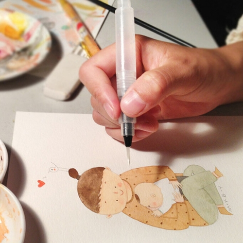 3Pcs/pack Water Brush Ink Pen for Water Color