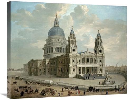 Global Gallery GCS-266291-30-142 30 in. View of St. Pauls Cathedral Ar