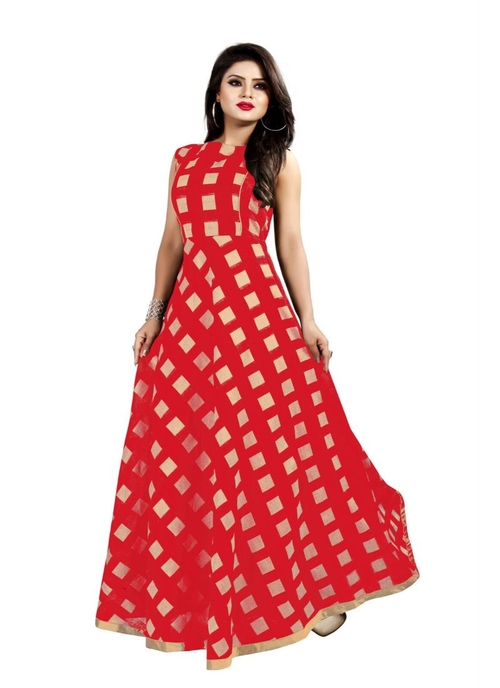 Red Color American Crepe Kurti