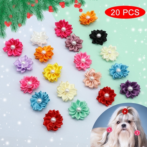 20pcs/lot Cute Dog Hair Bows For Puppy Yorkshire
