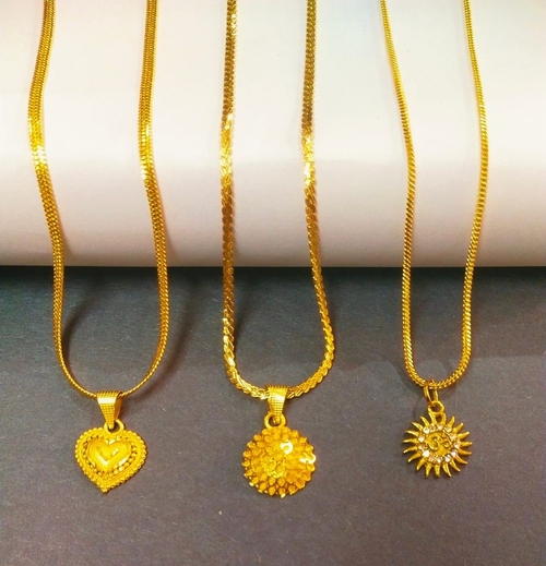 GOLD Plated Religious Unisex Pendat pack of 3