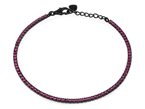 Fronay 1B2121R 6.5 in. Sterling Silver Mini Red Ruby CZ Tennis Bracele