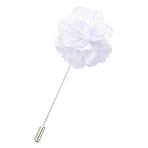 Plain Satin Lapel Pin - White