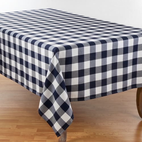 SARO 5026.NB70180B 70 x 180 in. Rectangular Buffalo Plaid Design Cotto