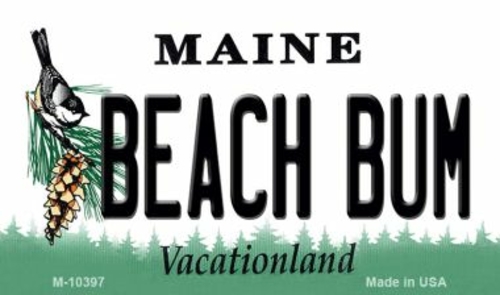 Smart Blonde M-10397 3.5 x 2 in. Beach Bum Maine State License Plate M