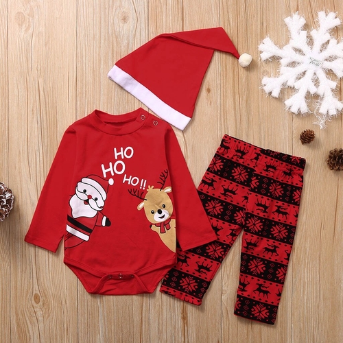Toddler Baby Boy Girl Christmas Santa Romper